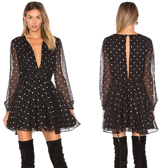 Lovers + Friends Dresses & Skirts - LOVERS + FRIENDS Hayley Gold Dot Dress